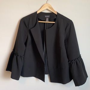 Black flute sleeved blazer